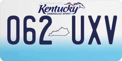 KY license plate 062UXV