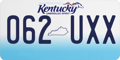 KY license plate 062UXX