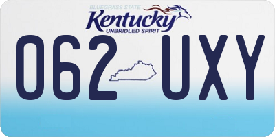 KY license plate 062UXY