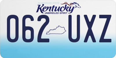 KY license plate 062UXZ