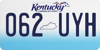 KY license plate 062UYH