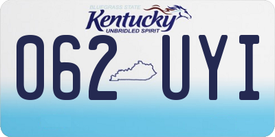 KY license plate 062UYI