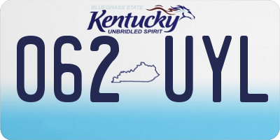 KY license plate 062UYL