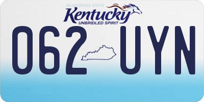 KY license plate 062UYN