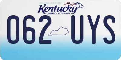 KY license plate 062UYS