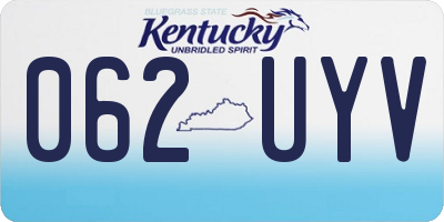 KY license plate 062UYV