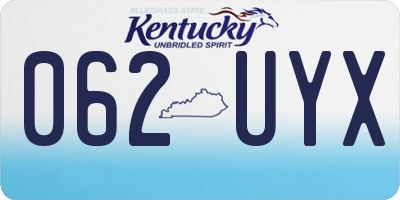KY license plate 062UYX