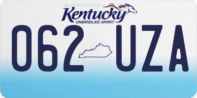 KY license plate 062UZA