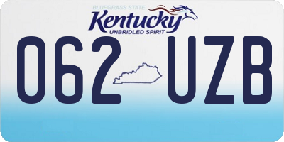 KY license plate 062UZB