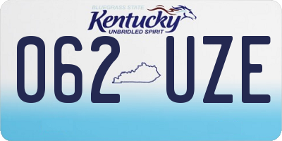 KY license plate 062UZE