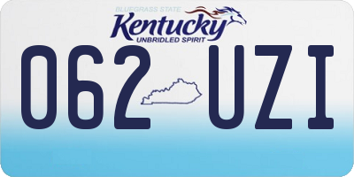 KY license plate 062UZI