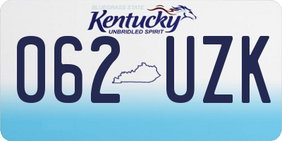 KY license plate 062UZK