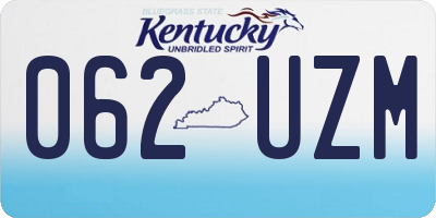 KY license plate 062UZM