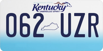 KY license plate 062UZR