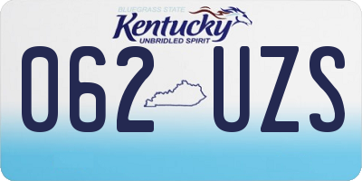 KY license plate 062UZS