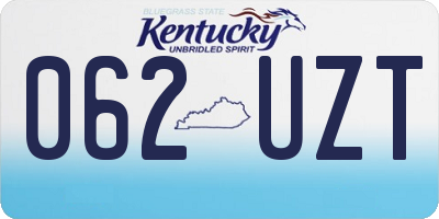 KY license plate 062UZT