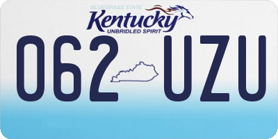 KY license plate 062UZU