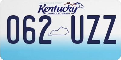 KY license plate 062UZZ