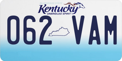KY license plate 062VAM