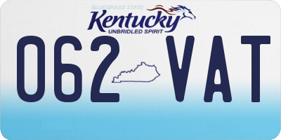 KY license plate 062VAT