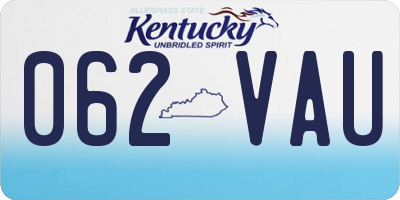 KY license plate 062VAU