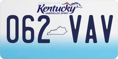 KY license plate 062VAV