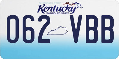 KY license plate 062VBB