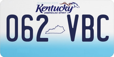 KY license plate 062VBC
