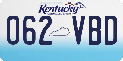 KY license plate 062VBD