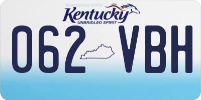 KY license plate 062VBH