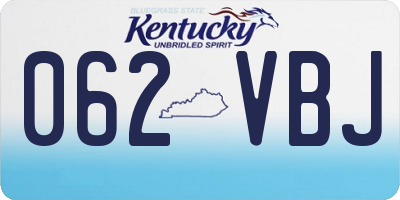 KY license plate 062VBJ