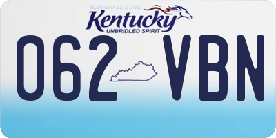 KY license plate 062VBN