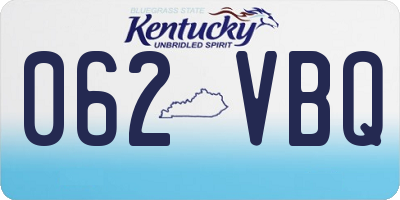 KY license plate 062VBQ