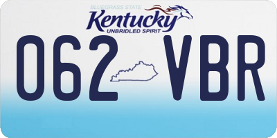 KY license plate 062VBR
