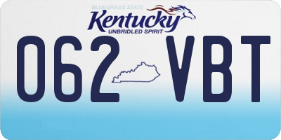 KY license plate 062VBT