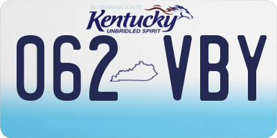 KY license plate 062VBY