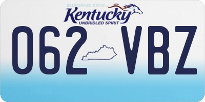 KY license plate 062VBZ
