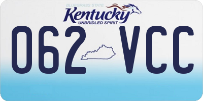 KY license plate 062VCC