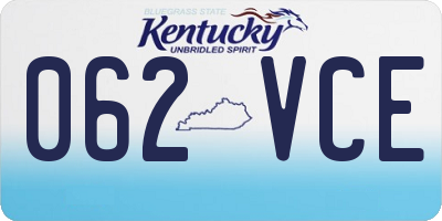 KY license plate 062VCE