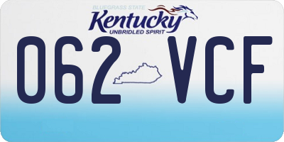 KY license plate 062VCF