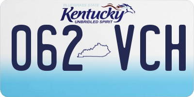 KY license plate 062VCH