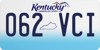 KY license plate 062VCI