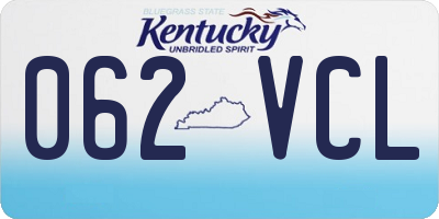 KY license plate 062VCL
