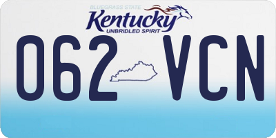 KY license plate 062VCN