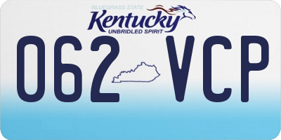 KY license plate 062VCP
