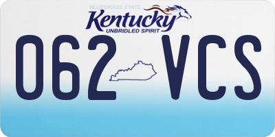 KY license plate 062VCS
