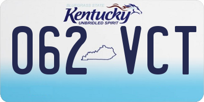KY license plate 062VCT