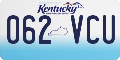 KY license plate 062VCU