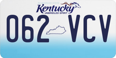 KY license plate 062VCV