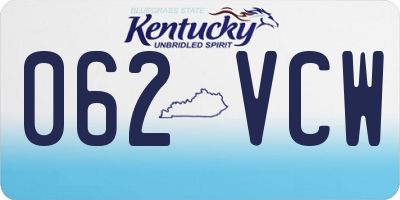 KY license plate 062VCW